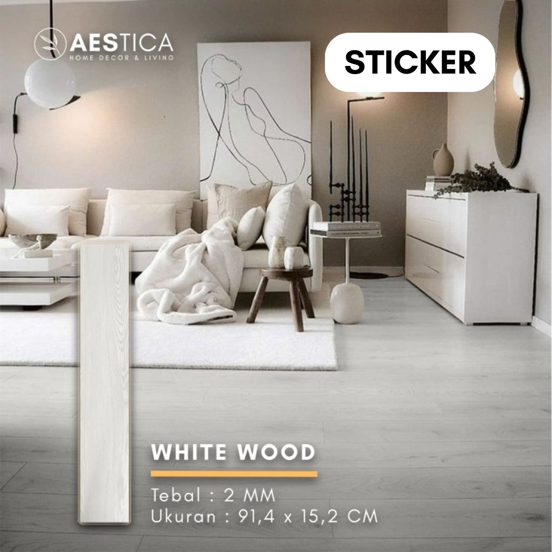 Lantai Vinyl Flooring Kayu 2MM Plank dan Sticker PER BOX 24PCS | AESTICA