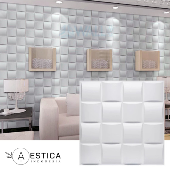 3D PVC Wall Panel Per BOX 50CMx50CM Dinding Wallpaper Dekor Rumah | AESTICA