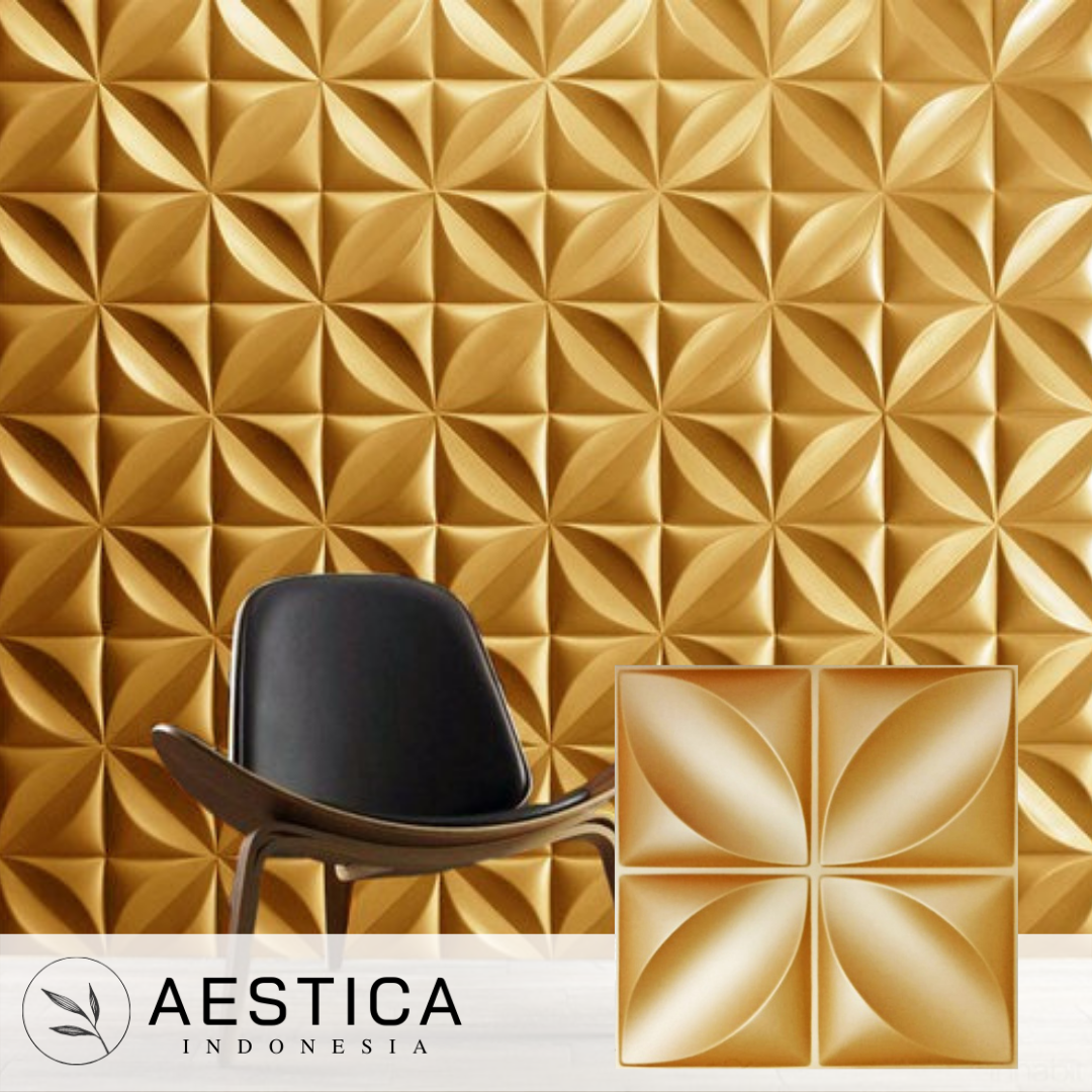 3D PVC Wall Panel Hitam/Black Dinding 50x50CM Dekor Rumah | AESTICA