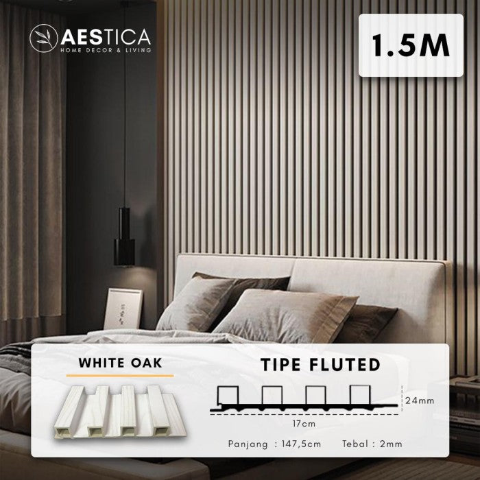 WPC Wood Wall Panel 24MM Fluted 1.5M & 3M Dekor Dinding Kayu | AESTICA