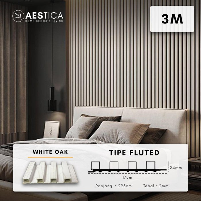 WPC Wood Wall Panel 24MM Fluted 1.5M & 3M Dekor Dinding Kayu | AESTICA