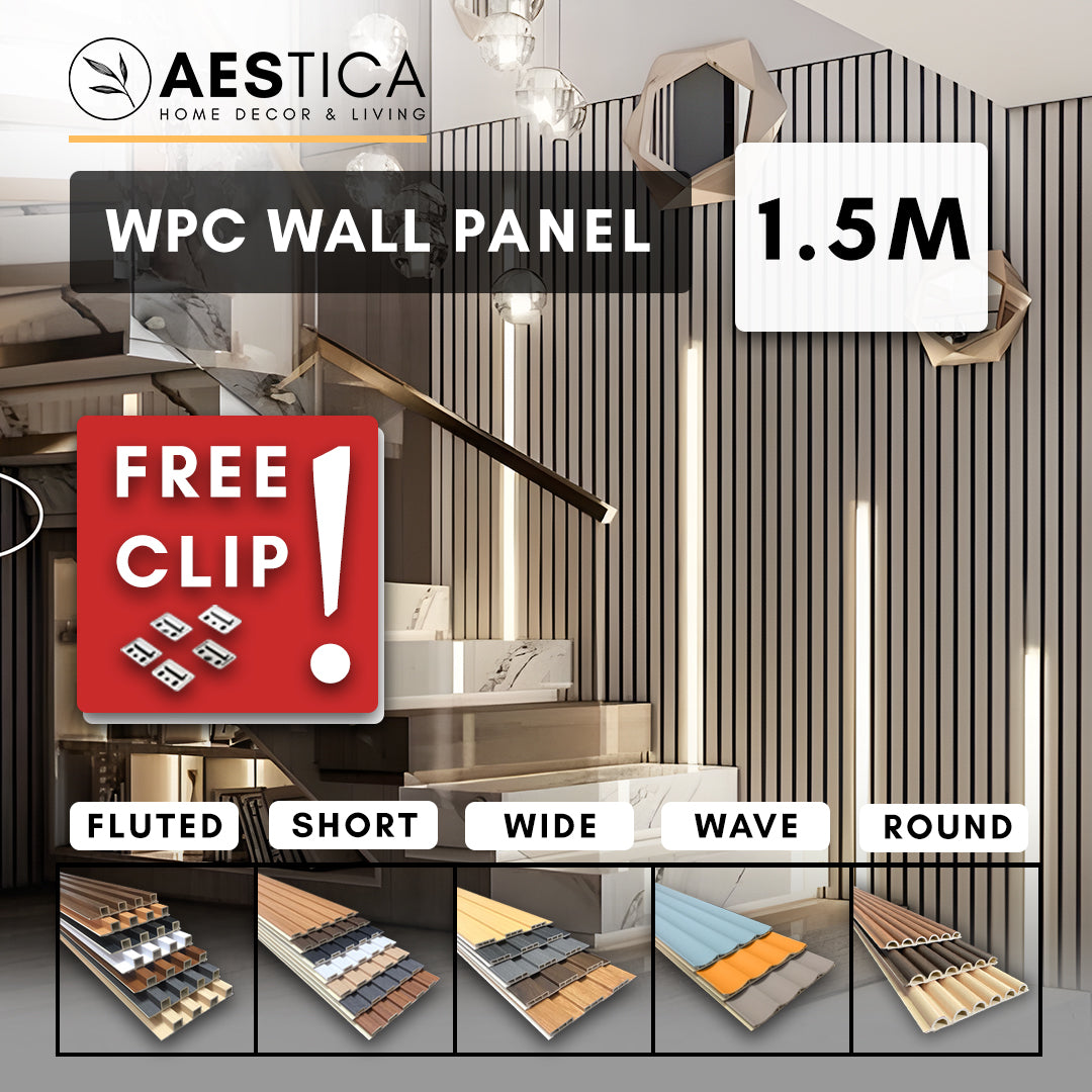 WPC Wood Wall Panel 1.5M Dekorasi Dinding Kisi Kisi Kayu | AESTICA