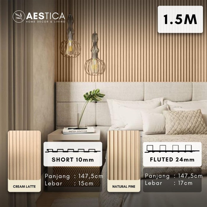 WPC Wood Wall Panel 24MM Fluted 1.5M & 3M Dekor Dinding Kayu | AESTICA