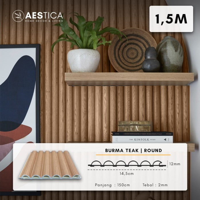 WPC Wood Wall Panel 1.5M Dekorasi Dinding Kisi Kisi Kayu | AESTICA