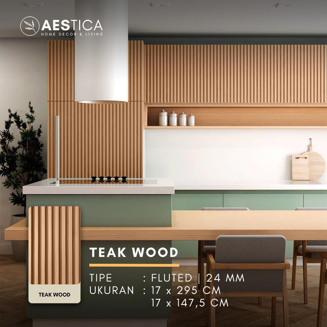 WPC Wood Wall Panel 24MM Fluted 1.5M & 3M Dekor Dinding Kayu | AESTICA
