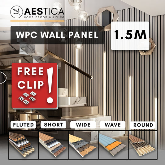 WPC Wood Wall Panel 1.5M Dekorasi Dinding Kisi Kisi Kayu | AESTICA
