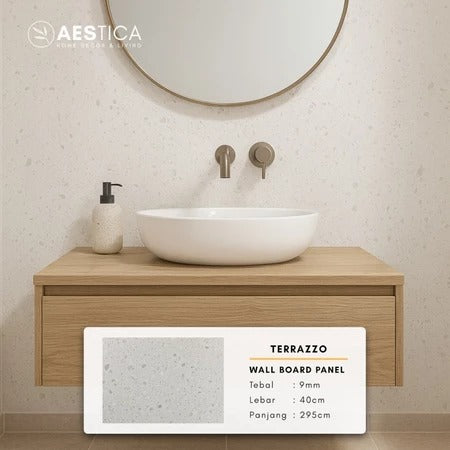 WPC Wall Board Papan Panel Dinding Kayu Marmer Granite 3M | AESTICA